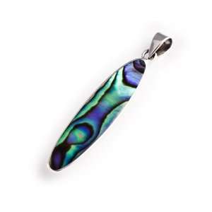  Oval Abalone Inlay Pendant Jewelry