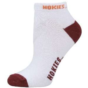   Virginia Tech Hokies White Ladies 9 11 Ankle Socks: Sports & Outdoors
