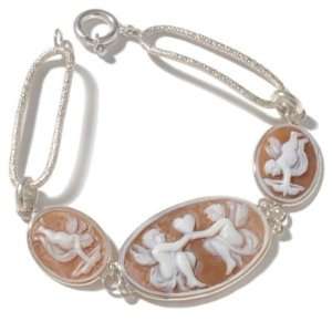  Italy Cameo Sterling Silver Sardonyx Cupid Bracelet: GemBlvd: Jewelry