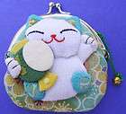 Japanese Maneki Neko Lucky Cat Coin Purse Bag #22408 7
