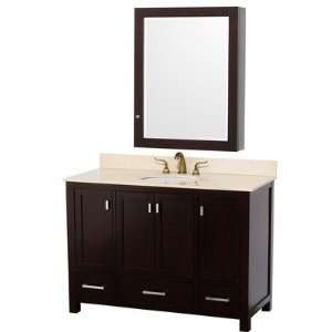 Abingdon 48 Single Bathroom Vanity Set Vanity Top/Sink White Carrera 