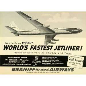  1960 Ad El Dorado Jet Braniff International Boeing 707 