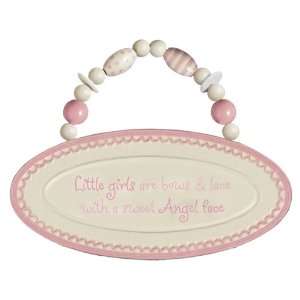   Plaque Little Girls Are Bows & Lace with a Sweet Angel Face Girl: Baby