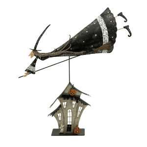  Classic Flying Witch Rustic Metal Statue Sculpture