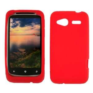  iFase Brand HTC Bresson Cell Phone Solid Red Silicon Skin 