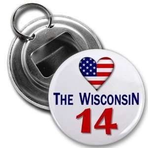 Creative Clam Support The Wisconsin 14 Politics 2.25 Inch Button Style 