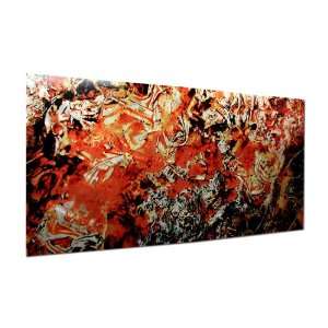  Loud Abstract Metal Wall Art Cinders   48x24in.   Orange 