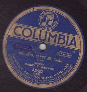 Harry C. Browne  COLUMBIA A2622  BANJO  Carry Me Long  