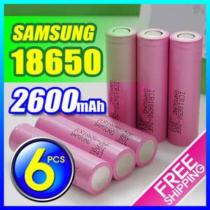 Samsung ICR18650 2600mah Original Li ion Rechargeable Battery 6PCS 
