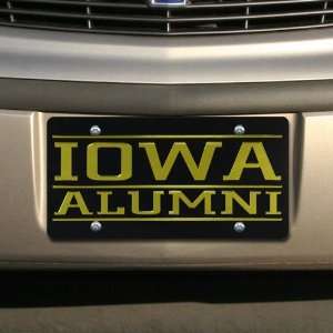  Iowa Hawkeyes Gold Mirrored Alumni License Plate: Sports 