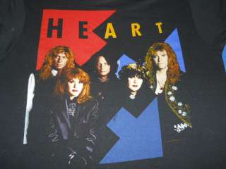 vintage HEART BRIGADE WORLD TOUR 1990 SOFT t shirt L  