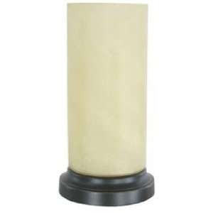   Alabaster Glass & Bronze Uplight Accent Lamp