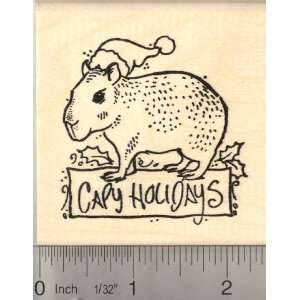  Capy Holidays Capybara Christmas Rubber Stamp: Arts 
