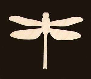 Dragonfly Shape 4 Wide Natural Craft Wood Cutout#277 4  
