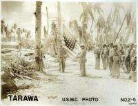 USMC Operation Tarawa 1943 Raising American Flag  