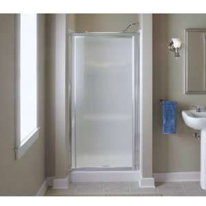   66in H Textured Glass Shower Door   fits openings 27 1/2in to 31 1/4in