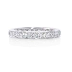   : Diamond Antique Style Platinum Eternity Wedding Band Ring: Jewelry