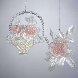  Club Pack of 24 Delicate Rose and Rose Basket Christmas 