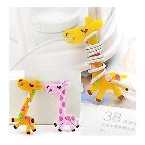 Couple Cute Cartoon Giraffe Earphone Winder Cord Manager Cable Winder 