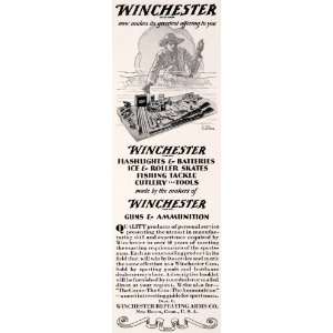  1929 Ad Winchester Guns Ammunition Cutlery Fishing Roller 
