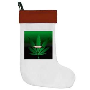    Christmas Stocking Marijuana Joint and Leaf 