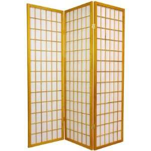  5 Feet Tall Window Pane Shoji Screen in Honey Number of 