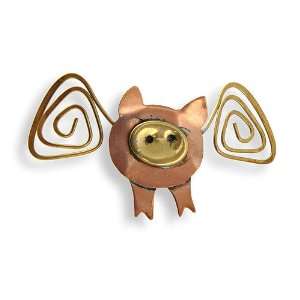  When Pigs Fly Brass and Copper Pin Jewelry
