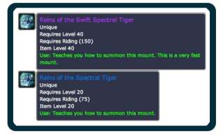 SPECTRAL TIGER LOOT mount (New Unscratched) WoW US/EU  
