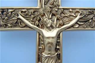 Orthodox Bronze Wood Wall Hanging Crucifix Christ Cross  