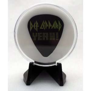 Def Leppard Yeah Guitar Pick With MADE IN USA Display Case & Easel
