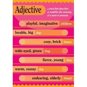  Adjective Grammar Classroom Poster Toys & Games