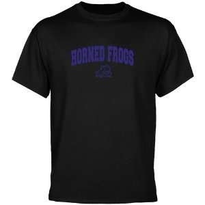  TCU Horned Frogs Black Mascot Arch T shirt: Sports 