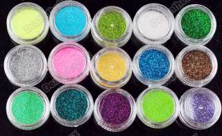 45 PCS Color Glitter Acrylic Powder Dust For Nail Art  