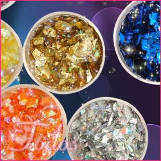   UK 12 x Ice Mylar Shell Paper for Nail Art Decoration Accessory  