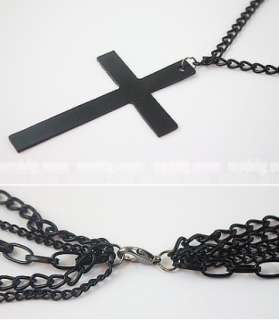 New Fashion Black Cross multi Chain Necklace  