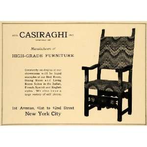  1921 Ad Casiraghi High Grade Furniture English Chair 