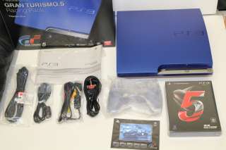 NEW Sony PlayStation 3 160GB Slim Titanium Blue Gran Turismo 5 Racing 