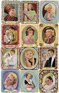 Sixty 1934 Embossed Movie Cards MARLENE DIETRICH CAROLE LOMBARD GRETA 