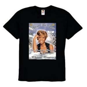  In Loving Memoery of Whitney Houston Black Shirt Adult 