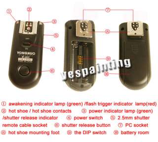 RF 603 Flash Trigger fr Canon 5D 5DII 50D 40D 7D 1D 1DS  