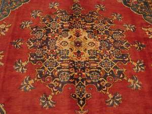 Persian Sarouk Wiss red blue area rug handwoven 7x10 2  
