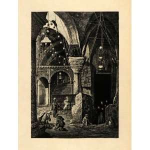  1899 Photogravure Jerusalem Israel Church Holy Sepulchre 