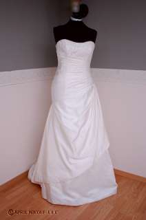 Mori Lee 4606 Ivory Satin Shirred Laced Wedding Dress 14 NWT  