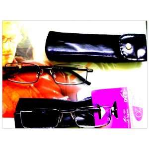  2 Pairs 1.50 Strength Mens Compact Reading Glasses with 