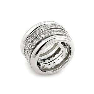  Agathas Wide Revolving Sterling Silver & Cubic Zirconia 