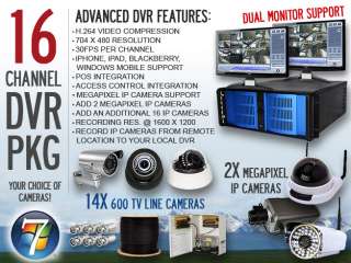 16 Channel PTZ Hybrid DVR Surveillance Package w/ IP Camera CCTV POE 