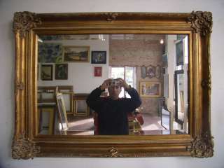 Ornate Gold Framed Wall/Mantle Beveled Mirror 33.5x45.5  