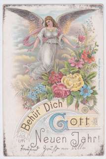 Germany Hildburghausen 1893 Cancel on Stanpless New Year Postcard. All 