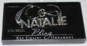 Bling Name Keychain NATALIE Key Chain NIB FREE SHIP  