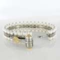 New SAURO 18K Gold Italian Designer Pearl Bracelet *HoT  